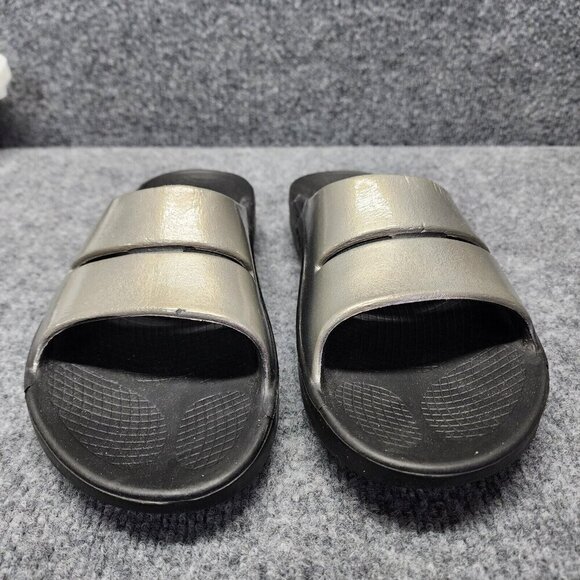 Oofos Ooahh Slate Black Slide Sandal Recovery Comfort Slip On Unisex M 9 W 11 - Picture 6 of 14